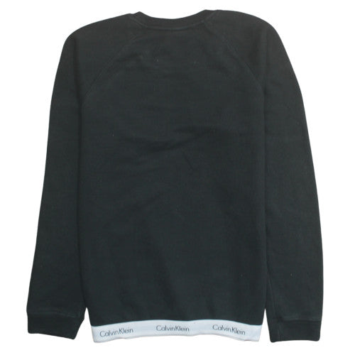 Calvin Klein Men's Black Crew Neck Logo Sweatshirt M Pullover