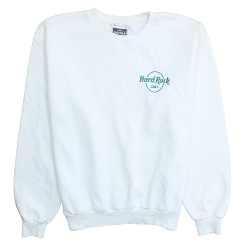Hard Rock Cafe Women’s White Crew Neck Pullover Sweatshirt S by Stradivarius
