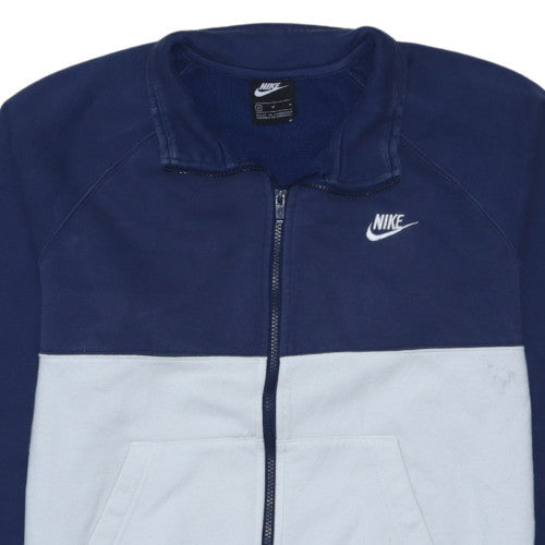 Nike Men's Blue M Track Jacket Full Zip Colourblock Fleece