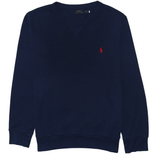 Ralph Lauren Men's Blue Crew Neck Cotton Pullover Jumper M