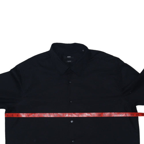 Hugo Boss Men's Black Regular Fit Long Sleeve Cotton Button-Up Shirt Size 46