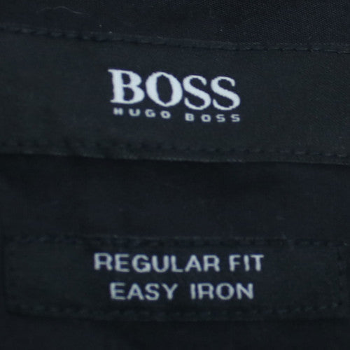 Hugo Boss Men's Black Regular Fit Long Sleeve Cotton Button-Up Shirt Size 46