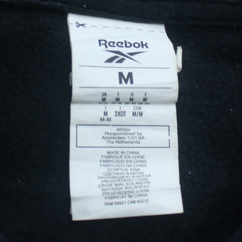Reebok Women's Black Pullover Hoodie Medium Cotton Blend Sweatshirt