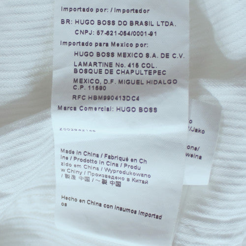 Hugo Boss Men’s White Regular Fit Long Sleeve Button-Up Shirt 17.5 L
