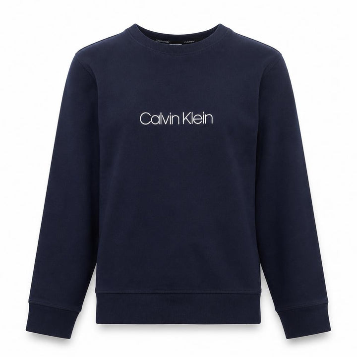 Calvin Klein Women’s Navy Blue Logo Crew Neck Pullover Sweatshirt L