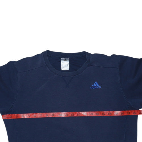 Adidas Mens Blue Pullover Sweatshirt M Crew Neck Regular Fit