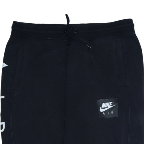 Nike Air Men's Black Jogger Sweatpants L Fleece Elastic Waist