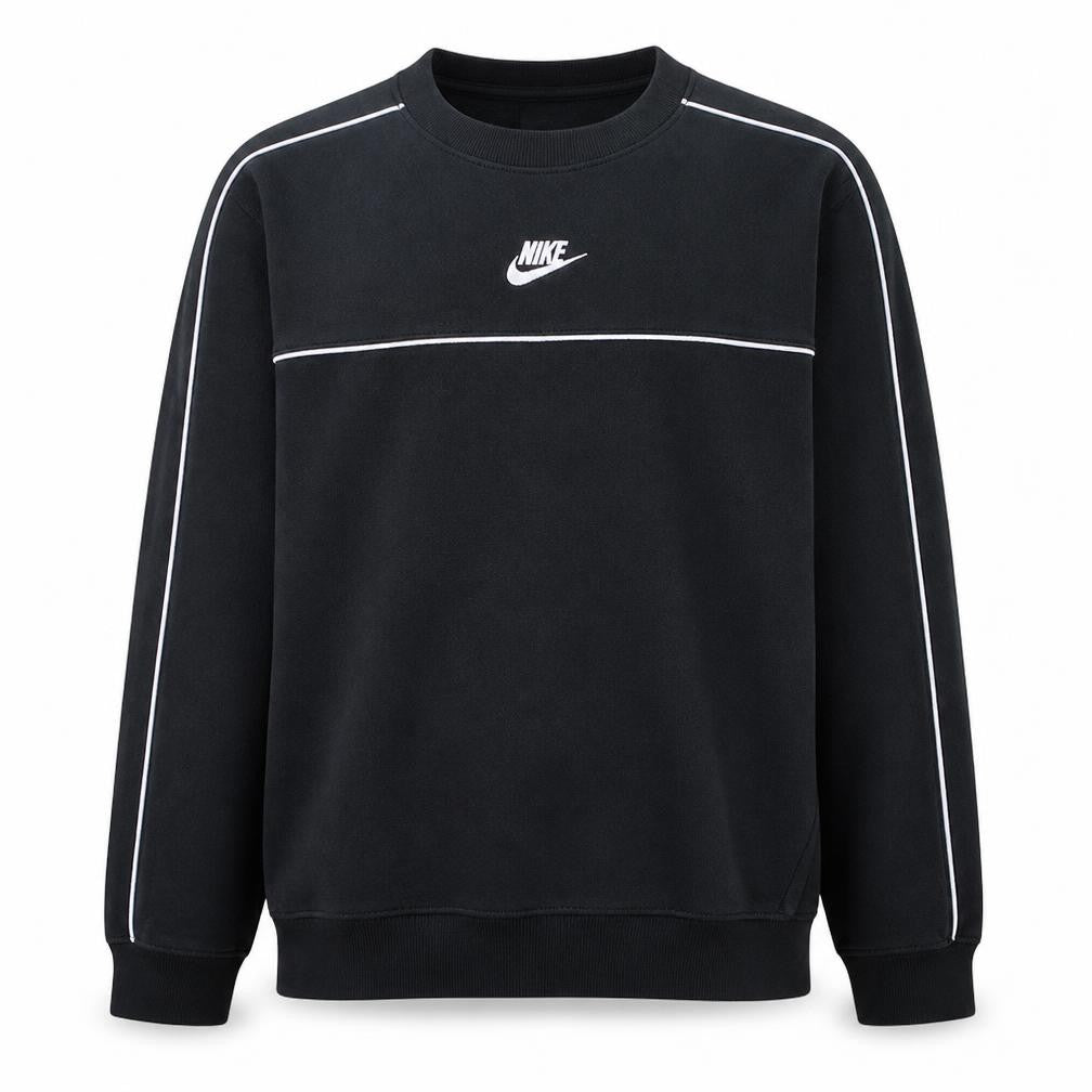 Front view of Nike Men's Black Crew Neck Pullover Sweatshirt, size L