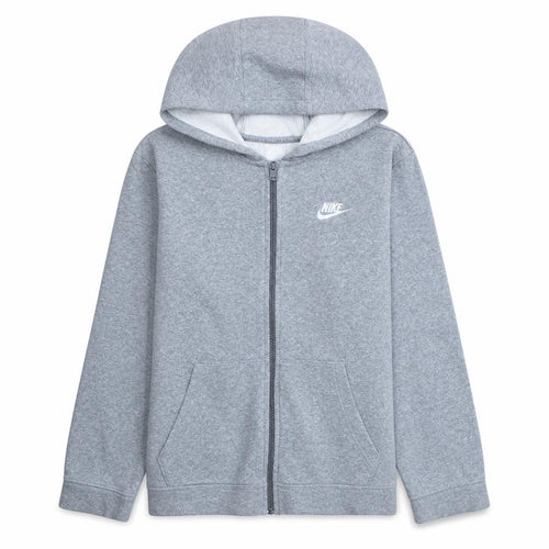Nike Boys Grey Full Zip Fleece Hoodie XL - Casual Sportswear