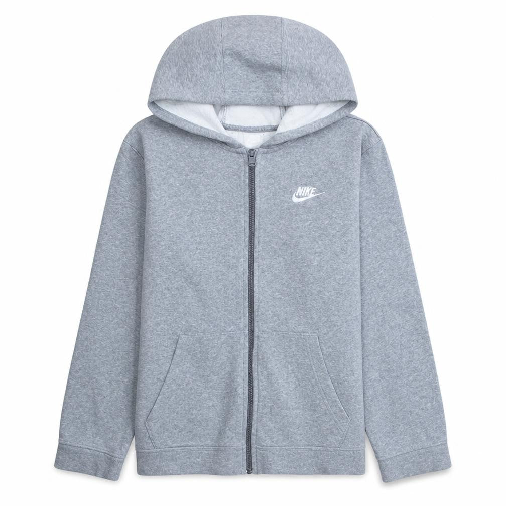 Nike Boys Grey Full Zip Fleece Hoodie XL - Casual Sportswear