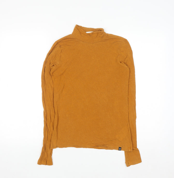 Scotch & Soda Women's Brown Roll Neck Long Sleeve Modal Top Size M