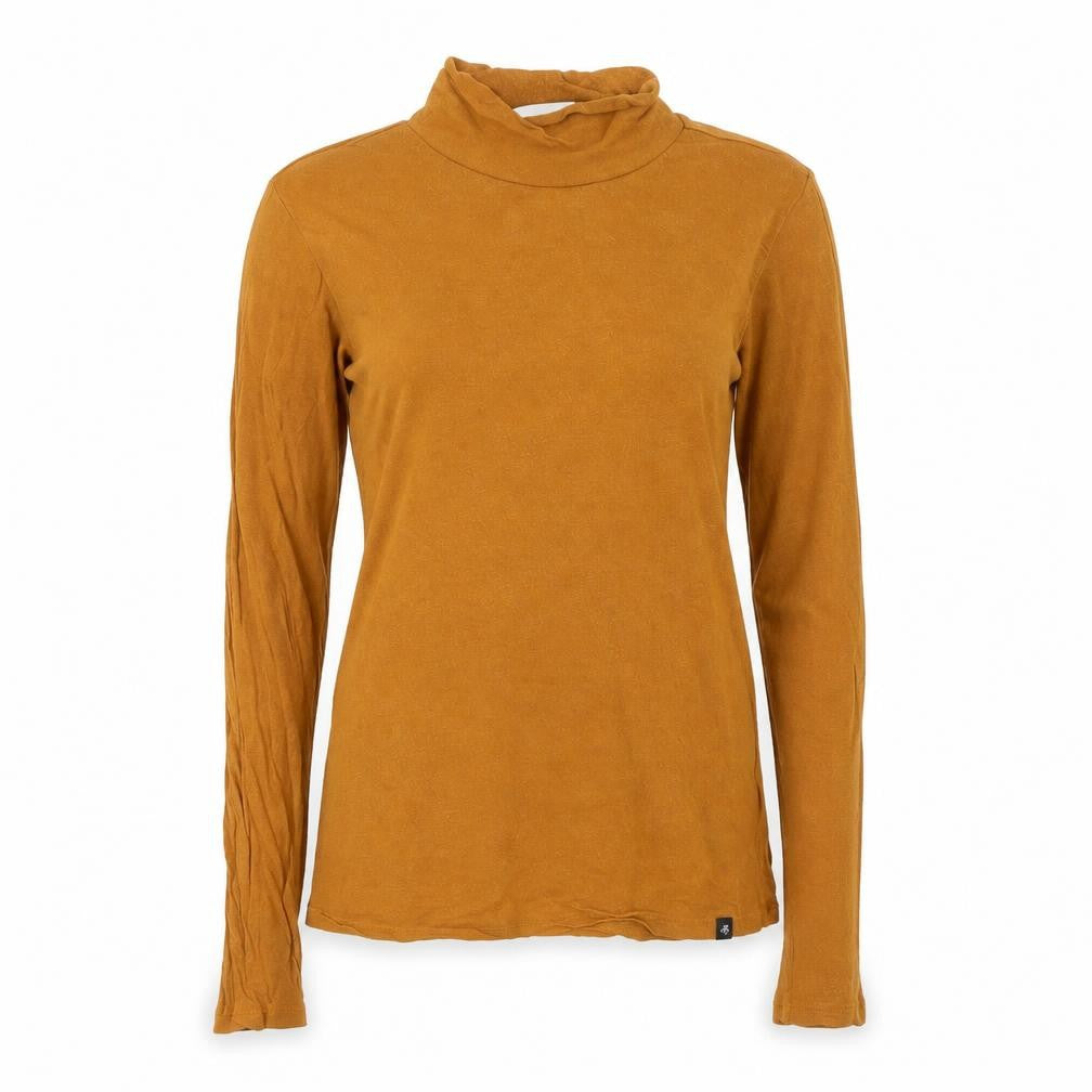 Scotch & Soda Women's Brown Roll Neck Long Sleeve Modal Top Size M