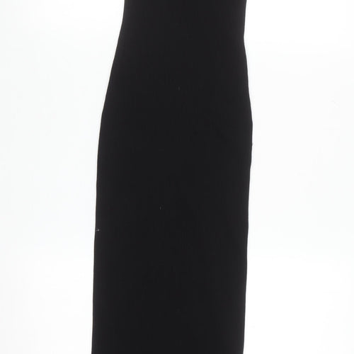 H&M Women’s Black Strapless Bodycon Midi Dress Size 8