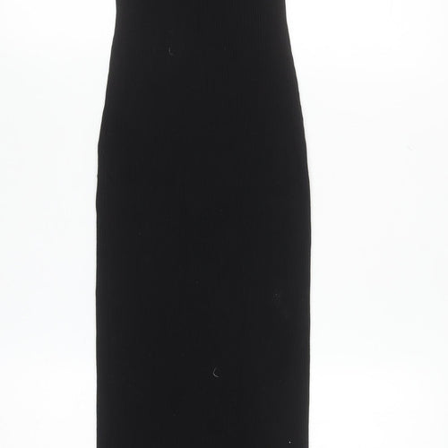 H&M Women’s Black Strapless Bodycon Midi Dress Size 8