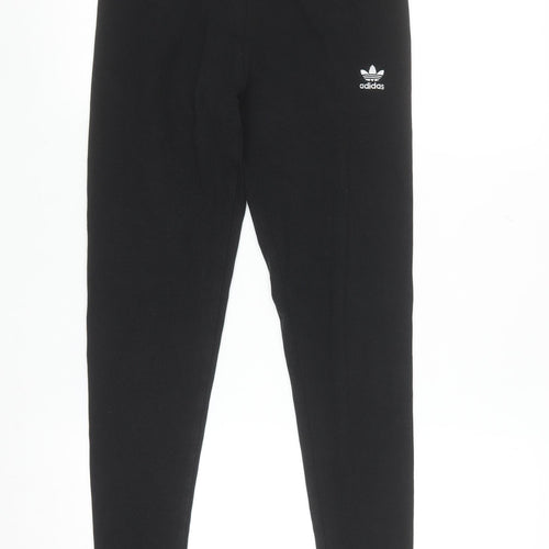 Adidas Womens Black Stretch Ribbed Leggings Size 16-18