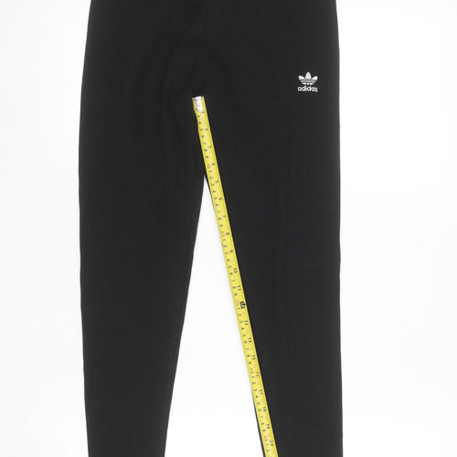 Adidas Womens Black Stretch Ribbed Leggings Size 16-18