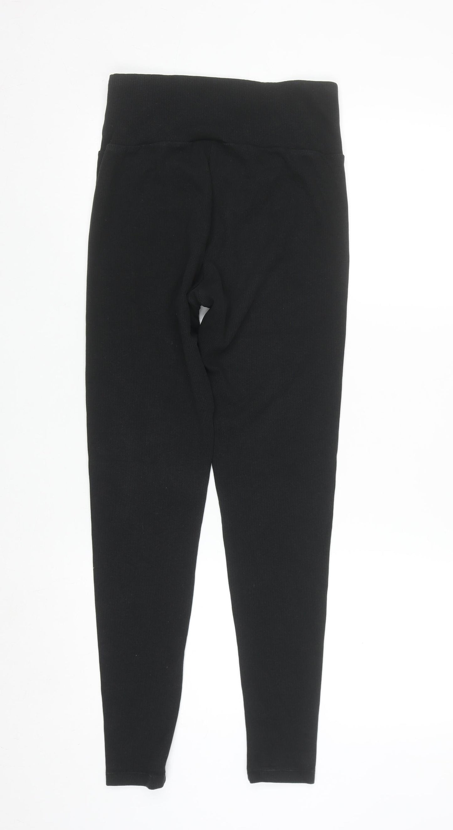 Adidas Womens Black Stretch Ribbed Leggings Size 16-18