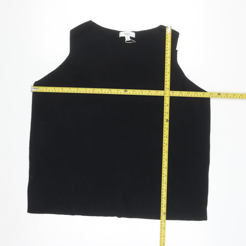 Marks and Spencer Women's Black Plus Size 24 Sleeveless Knit Tank Top