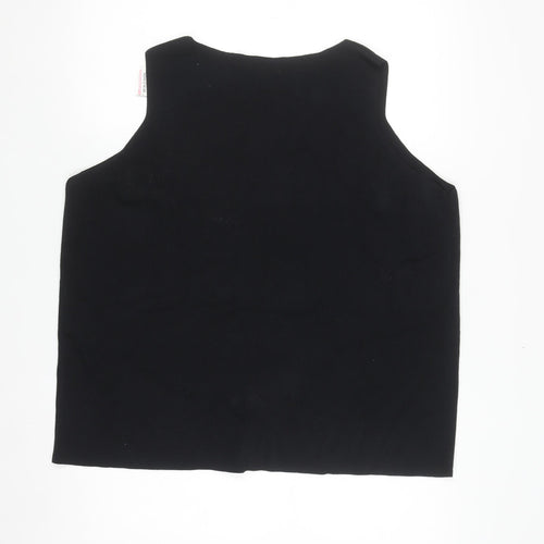 Marks and Spencer Women's Black Plus Size 24 Sleeveless Knit Tank Top