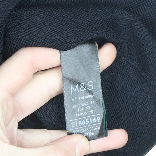 Marks and Spencer Women's Black Plus Size 24 Sleeveless Knit Tank Top