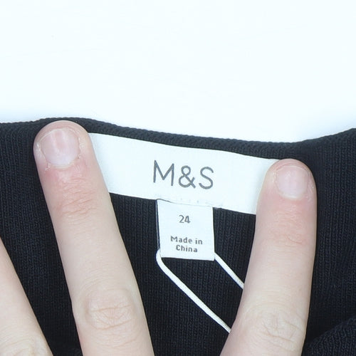 Marks and Spencer Women's Black Plus Size 24 Sleeveless Knit Tank Top