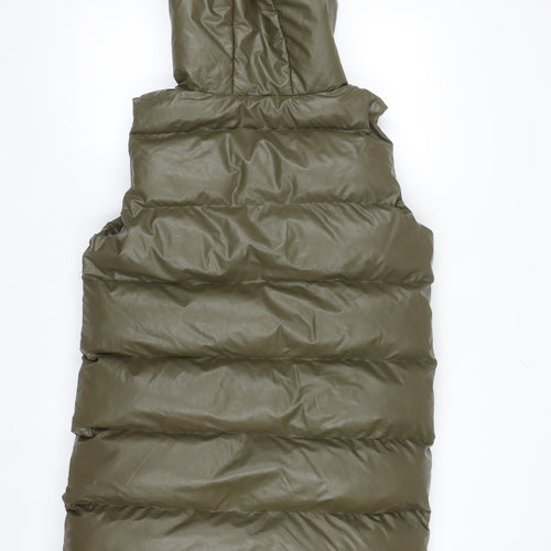 Blue Vanilla Womens Green Hooded Puffer Waistcoat M