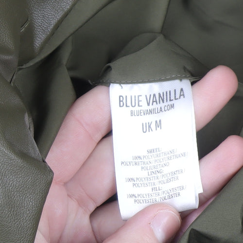 Blue Vanilla Womens Green Hooded Puffer Waistcoat M