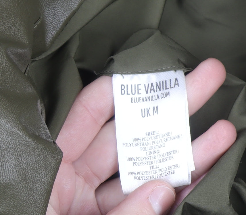 Blue Vanilla Womens Green Hooded Puffer Waistcoat M