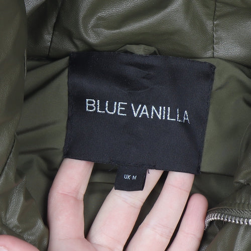 Blue Vanilla Womens Green Hooded Puffer Waistcoat M