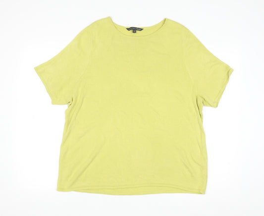 Love Knitwear Women's Green Size 22 Short Sleeve Acrylic Jumper