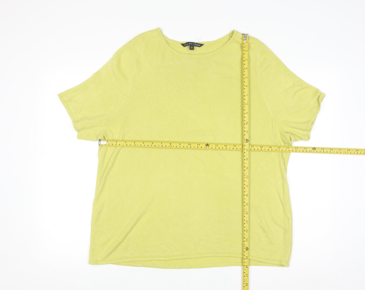 Love Knitwear Women's Green Size 22 Short Sleeve Acrylic Jumper