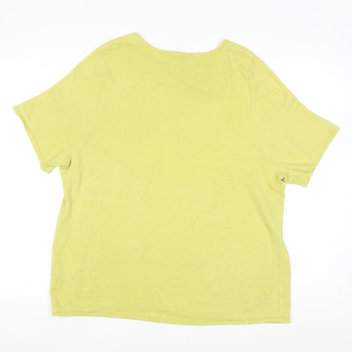 Love Knitwear Women's Green Size 22 Short Sleeve Acrylic Jumper