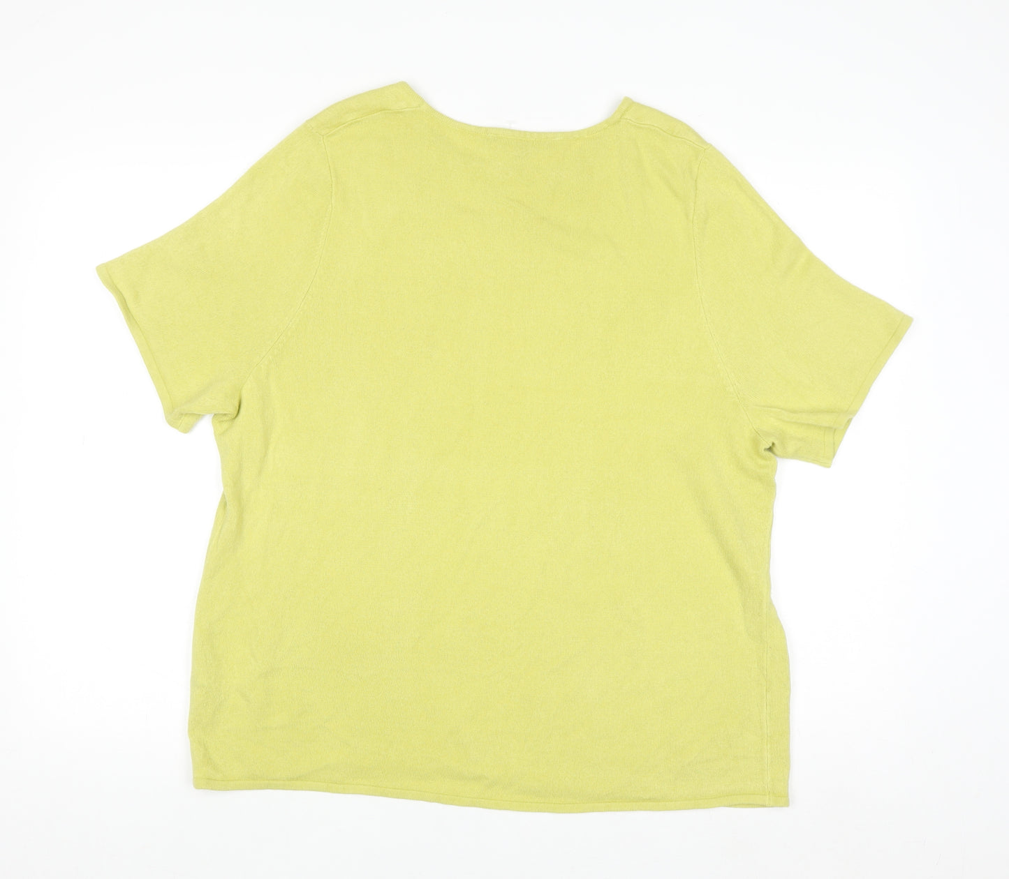Love Knitwear Women's Green Size 22 Short Sleeve Acrylic Jumper