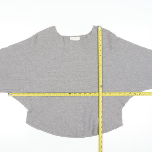 Apricot Womens Grey Boat Neck Batwing Knit Jumper Size 10