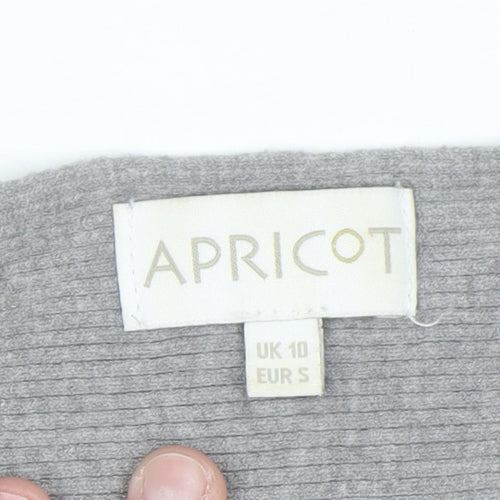 Apricot Womens Grey Boat Neck Batwing Knit Jumper Size 10