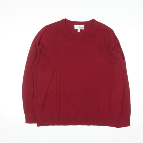 Marks and Spencer Women's Red Size 18 Extra Fine Merino Wool Jumper