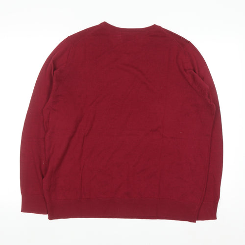 Marks and Spencer Women's Red Size 18 Extra Fine Merino Wool Jumper