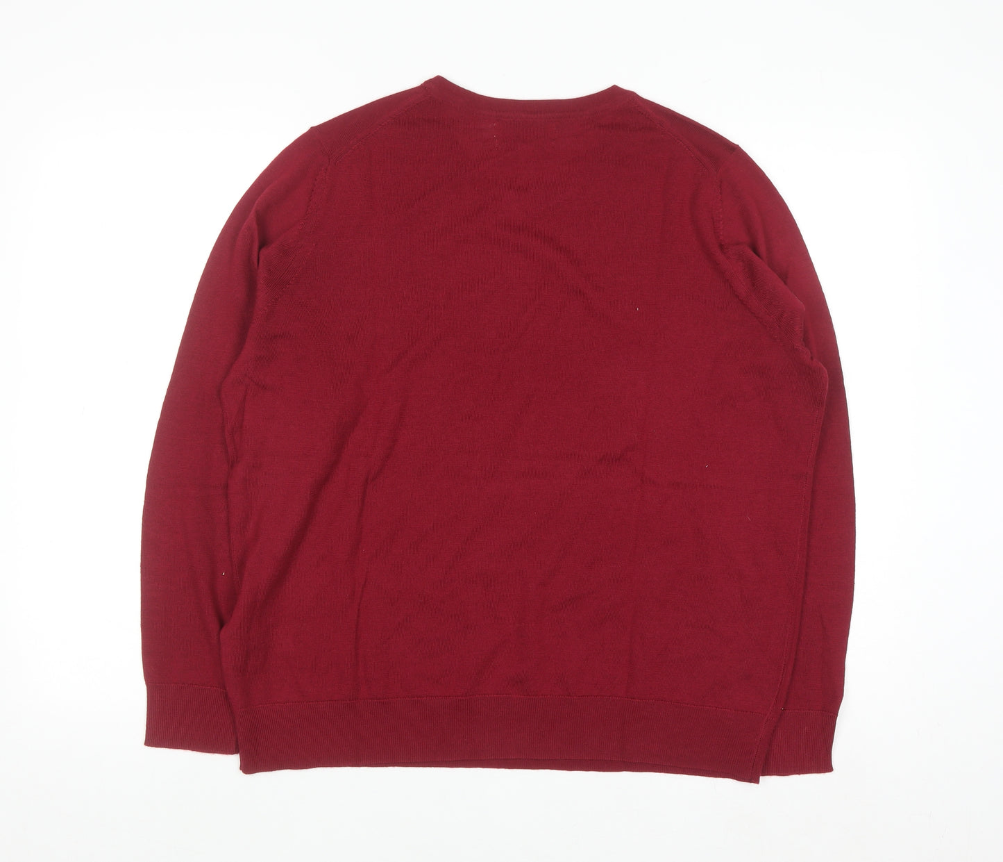 Marks and Spencer Women's Red Size 18 Extra Fine Merino Wool Jumper