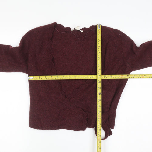 Seasalt Cornwall Womens Red Alpaca Wool Blend Wrap Jumper Size 12