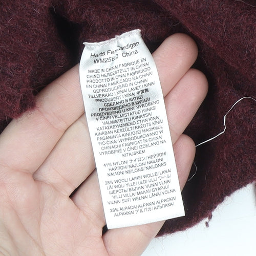 Seasalt Cornwall Womens Red Alpaca Wool Blend Wrap Jumper Size 12