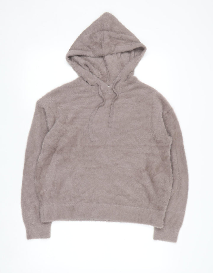 Marks and Spencer Womens Beige Fuzzy Pullover Hoodie Size S