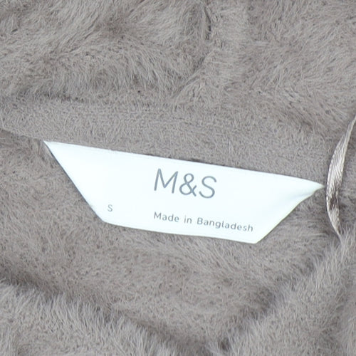 Marks and Spencer Womens Beige Fuzzy Pullover Hoodie Size S