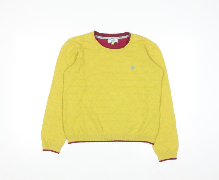 Baker by Ted Baker Girls Yellow Knit Crew Neck Pullover Sweatshirt 12-13 Years