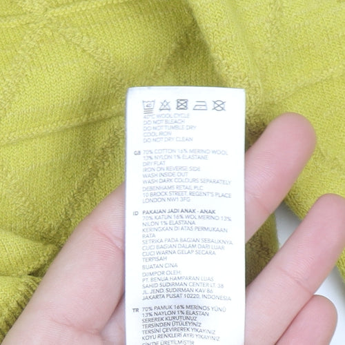 Baker by Ted Baker Girls Yellow Knit Crew Neck Pullover Sweatshirt 12-13 Years