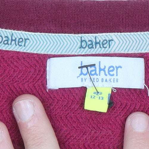 Baker by Ted Baker Girls Yellow Knit Crew Neck Pullover Sweatshirt 12-13 Years