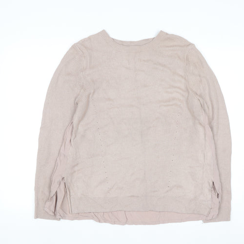 Marks and Spencer Per Una Women’s Beige Long Sleeve Pullover Jumper Size 16