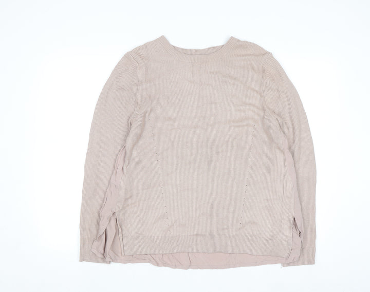 Marks and Spencer Per Una Women’s Beige Long Sleeve Pullover Jumper Size 16