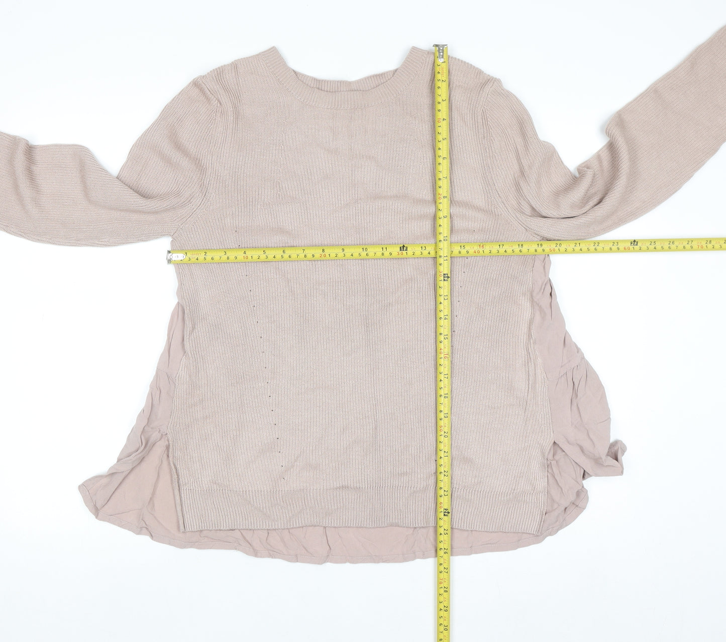 Marks and Spencer Per Una Women’s Beige Long Sleeve Pullover Jumper Size 16