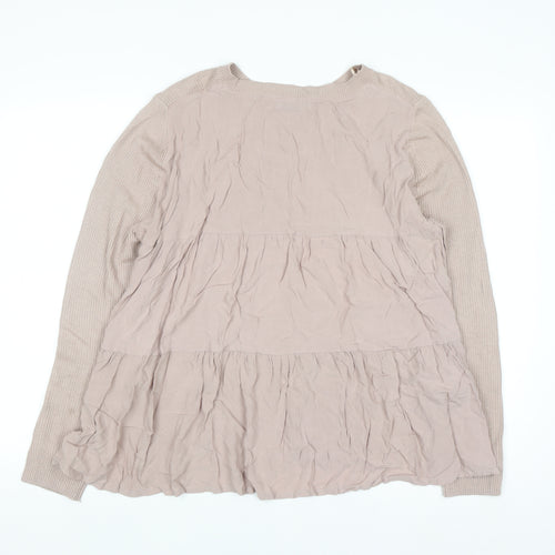 Marks and Spencer Per Una Women’s Beige Long Sleeve Pullover Jumper Size 16