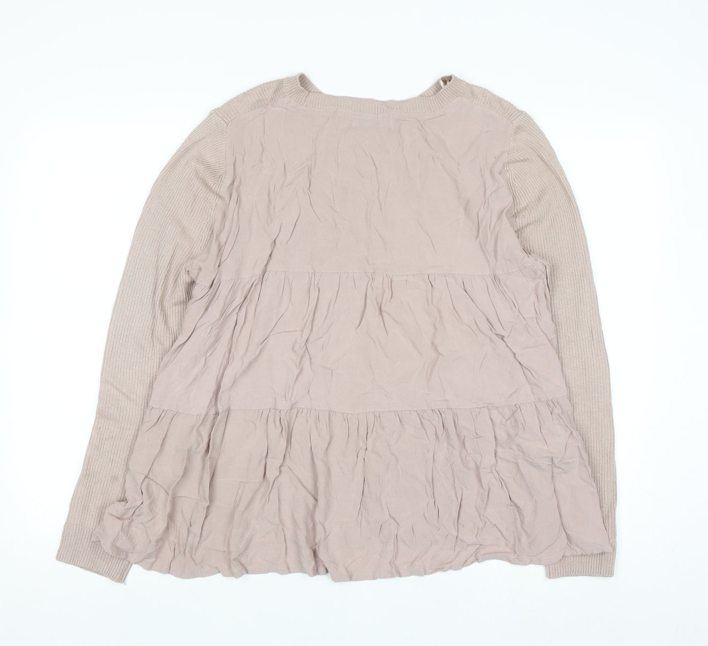 Marks and Spencer Per Una Women’s Beige Long Sleeve Pullover Jumper Size 16